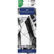 Faber-Castell 164522 - Goldfaber Dual Marker, Gri Tonlarında, Fırça Uçlu Ince Uçlu Keçeli Kalem, 6'lı Kutu
