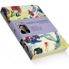Retronote Great Synthesis Series - A5, Wassily Kandinsky 4'lü Defter Seti I, Çizgisiz, Toplam 256 Sayfa, Her B