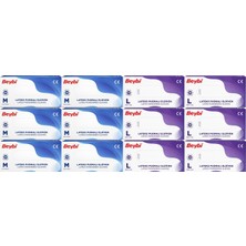 Beybi Lateks Pudralı Muayene Eldiveni M - Medium - Orta / L - Large - Büyük Karma 1200 Lü Set