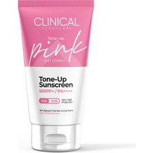 Clinical Spf 50 Pembe Ton Eşitleyici Kremi - Yüz Için Hafif Losyonu | Seyahat Boy Cilt Bakımı Koruma