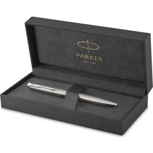 Parker Paslanmaz Krom Tasarımlı Tükenmez Kalem, Orta Kalınlıkta Uç, Mavi Mürekkep