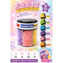 ArtMaster Yıldızlı Pul Standlı 6 Renk 60GR 1 Paket Bubu Parlak Pul Okul Sınıf Etkinlik Resim Dekarasyon Hobi Süsleme Sanat