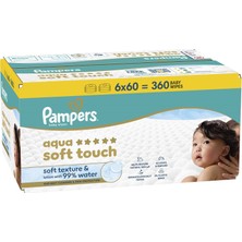 Prima Pampers Islak Havlu Mendil Aqua Soft Touch 60 Yaprak (6 Lı Set) 360 Yaprak