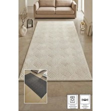 Polaris Halı Kaymaz Taban, Kabartmalı, Salon, Mutfak, Koridor,yatak Odası, Kesme Yolluk Halı Embos 553 Krem