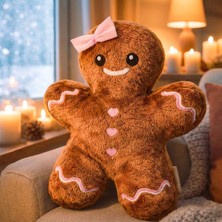Empressco Yumuşacık Kurabiye Kız Peluş Yastık 32 Cm, Uyku Arkadaşı, Yılbaşı Temalı