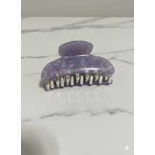 Luxenya Design Sedefli Ebruli Mermer Desenli Kadın Saç Tokası Parlak ve Dayanıklı Küçük Mandal Tokalar 7 cm