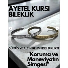 Luxenya Design Ayetel Kürsi Yazılı Paslanmaz Çelik Ayarlanabilir 2'li Çift Erkek Kadın Bileklik