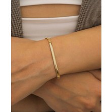 Luxenya Design 316L Çelik Unisex Italyan Zincir Bileklik Ezme Model 17CM + 4cm Uzatma 4mm Kalınlık
