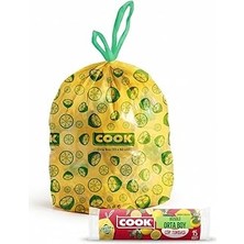 Hace Bazaar Cook Büzgülü Çöp Torbası, Orta Boy, 55 x 60 Cm, 15 Yaprak, Limon Kokulu, Sarı -Hcb