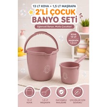 Funny Life 2'li Çocuk Banyo Seti 13 Lt Çocuk Banyo Kovası 1,5 Lt Maşrapa Bpa Free Bebek Banyo Kovası