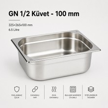Empressco Paslanmaz Çelik Gastronom Küvet Gn 1/2 32,5X26,5X10 cm