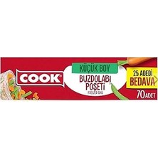 Vintessy Cook Ekonomik Buzdolabı Poşeti, 20 x 30 Cm, 70 Adet, Şeffaf