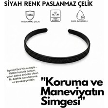 Luxenya Design Ayetel Kürsi Bileklik Koruyucu Dua Yazılı Paslanmaz Çelik Ayarlanabilir Unisex Model