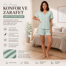 Alaçatı Gömlek Şort Kadın Pijama Takımı