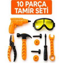 Empressco 10 Parça Tamir Seti: Gözlük, Tornavida, Vida, Somun, Ingiliz Anahtarı, Matkap, Pense, Çekiç