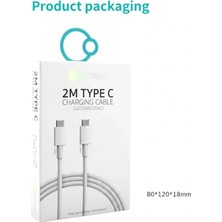 Coteci Type-C To Type-C Macbook Şarj Kablosu - 2 Metre Yüksek Hızlı Data Veri Aktarım Kablosu