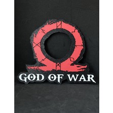 Goka 3D Craft God Of War (Omega) Yazılı 3D Duvar Dekoru - 18 cm Slim Versiyon (Çift Taraflı Bantlı)