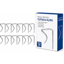 Hagiki (12 Adet) Metal Masa Mandalı Masa Örtüsü Kıskacı
