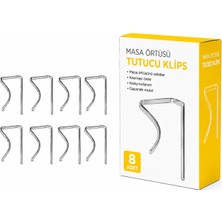 Hagiki (8 Adet) Metal Masa Mandalı Masa Örtüsü Kıskacı