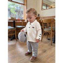 Beyzco Kids Erkek Bebek Gömlek Pantolon Şapkalı 3lü Takım