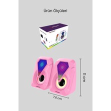 Sprange Rgb Ambiyans Işıklı 2\'li Bilgisayar / Cep Telefonu Hoparlörü
