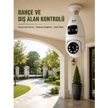 Çift Lens Wi-Fi Ampul Kamera ve Mobil Kontrol Yüksek Çözünürlüklü - Lisinya