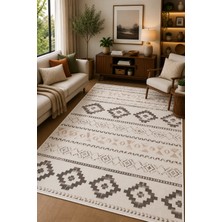 Norella Home Etnik Desenli Kaymaz Taban Yıkanabilir Halı Bohem Salon Halısı Koridor Halısı Antre Halısı Modern Dekoratif Halı