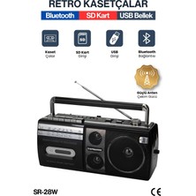Sprange Kasetçalar Teyp Bluetooth Hoparlör USB Sd Kart Özellikli Aux Bağlantılı Yeni Nesil Antenli Retro