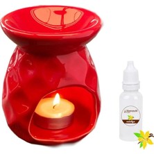 Vip Seramik Kırmızı Ananas Model Buhurdanlık ve Vanilya Kokusu 8X9X12 cm