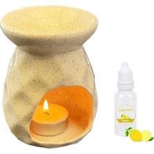 Vip Seramik Benekli Ananas Model Buhurdanlık ve Limon Kokusu 8X9X12 cm