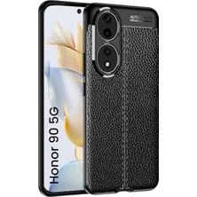 Nanospace Honor 90 Kamera Korumalı Deri Görünümlü Dikiş Desenli Koruyucu Niss Kapak