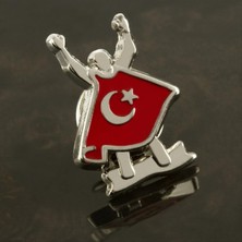 Zero Land Novapazr Ay Yıldız Yaka Rozet-Gümüş Rengi