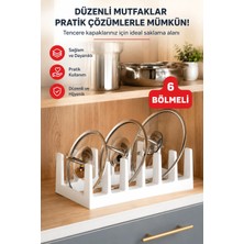 NY Home Çok Amaçlı Plastik Tabak,tava,tencere Kapağı Düzenleyici Beyaz