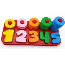 Arcanium Eğitici Montessori Sayı Eşleştirme ve Renklerle Halkalı Sayma Oyunu Matematik Öğretim Seti