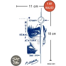 Trakya Tattoo 1 Ay Kalıcı Hayalet Yarım Kol Dövme Mustafa Kemal Geçici Dövme MGZ-081