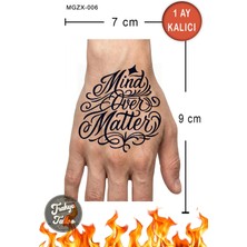 Trakya Tattoo 1 Ay Kalıcı Hayalet Orta Boy Dövme Mind Over Matter Yazı El Geçici Dövme MGZX-006