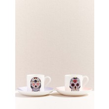Paşabahçe Pembe SKULL4HER Porselen Fincan Seti 2'li, Fincan