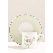 Paşabahçe Yeşil Bird Art Porselen Espresso Fincanı, Espresso Fincanı, 1 Adet