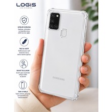 Logis Samsung Galaxy A21S Uyumlu Şeffaf Silikon Kılıf – Kamera Korumalı Darbe Emici Tpu Kılıf