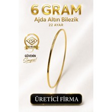 Aks Gold 22 Ayar TSE Belgeli (6 GRAM) Ajda Altın Bilezik İşçiliksiz Yatırımlık