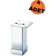 Hobidabi 15 cm Alüminyum Düz Kare 40X40 Ayak Krom (4 Adet)