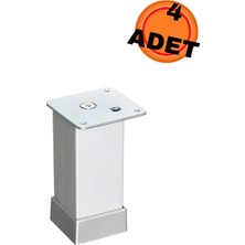 Hobidabi 15 cm Alüminyum Düz Kare 40X40 Ayak Matkrom (4 Adet)