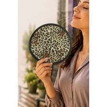 Semel Leopar Desenli Kore Yelpaze 20 cm