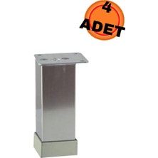 Hobidabi 10 cm Alüminyum Düz Kare 40X40 Ayak Inox (4 Adet)