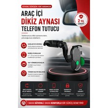 Sayarmarkt Ayarlanabilir Kıskaçlı Dikiz Aynası Telefon Tutucu Tüm Telefonlarla Uyumlu