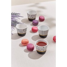 Paşabahçe Siyah Beyaz Tribe 3 Seramik Espresso Bardağı, Espresso Fincanı, 1 Adet