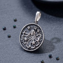 Ebrar Silver Gümüş Başak Burç Kolye Ucu 925 Ayar Gümüş Başak Burcu Figürlü Gümüş Unisex Kolye Ucu
