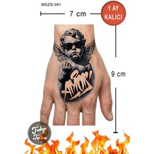Trakya Tattoo 1 Ay Kalıcı Hayalet Orta Boy Dövme Amor Yazılı Melek Çocuk El Geçici Dövme MGZS-091