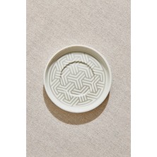 Paşabahçe Geometrik Porselen Çay Tabağı Silver, Çay Tabağı, 1 Adet