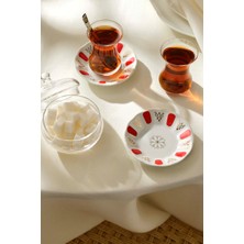 Paşabahçe Klasik Porselen Acem Çay Tabağı Kırmızı, Çay Tabağı, 1 Adet